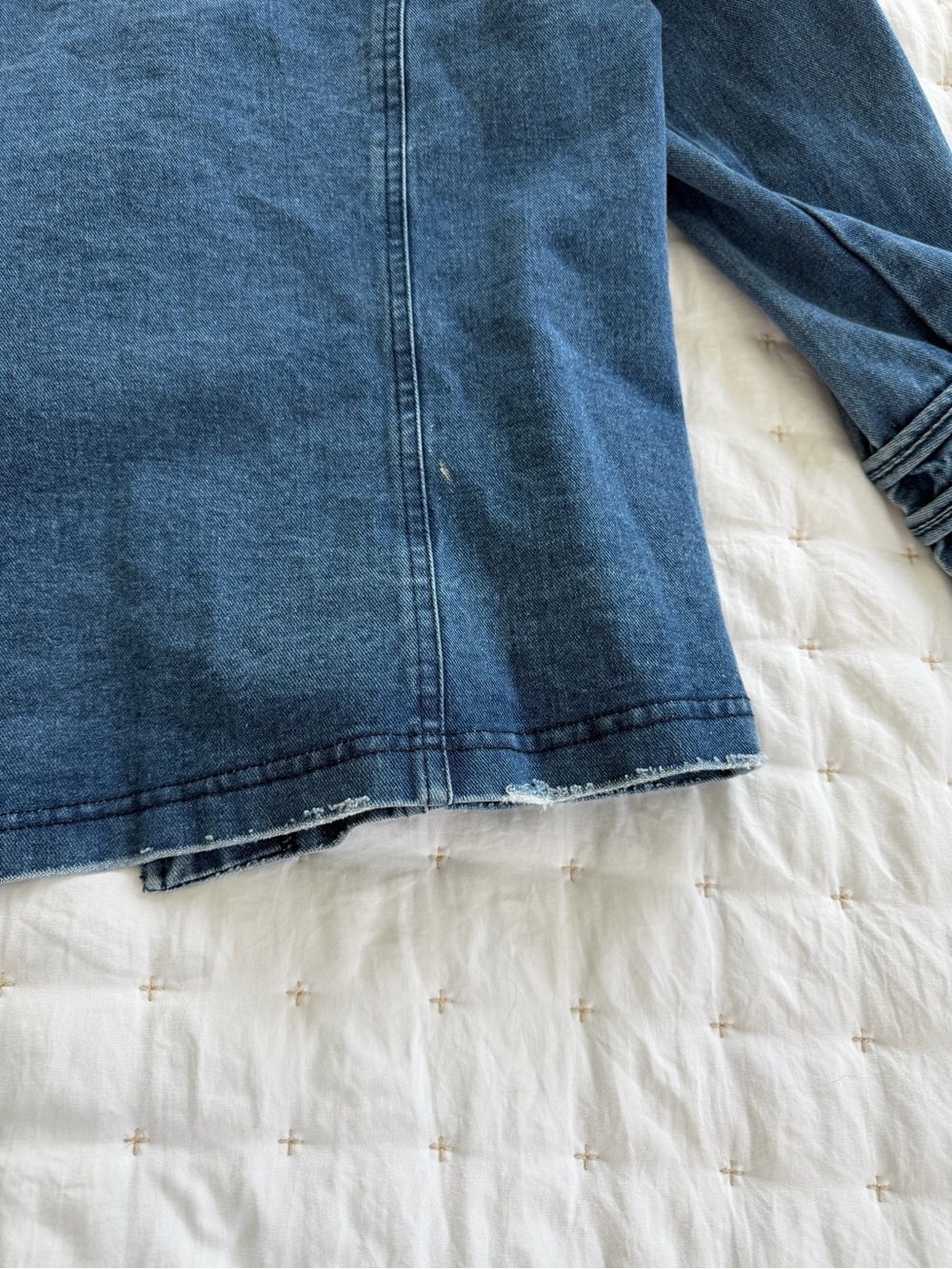 Collection By Cezele Military-Style Denim Jacket with Gold Buttons - Picture 6 of 8